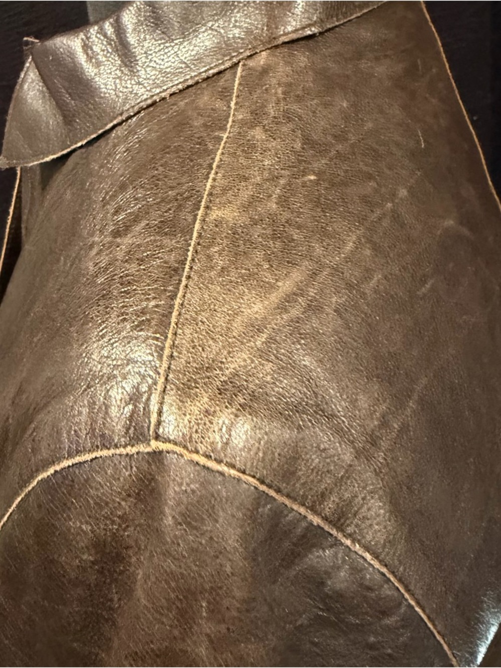 Calvin Klein Brown Leather Fitted Zip-Front Jacket - Picture 9 of 12